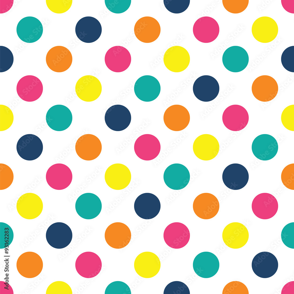 Seamless background with polka dots colorful vector illustration. EPS 10 & HI-RES JPG Included 