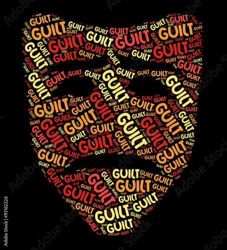Valokuva Guilt Word Shows Feels Guilty And Conscience