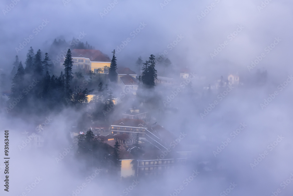 Fototapeta premium Sapa in the mist ,VietNam