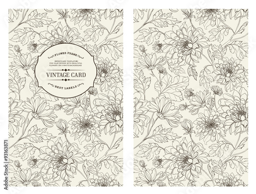 Vintage card with Flowers.