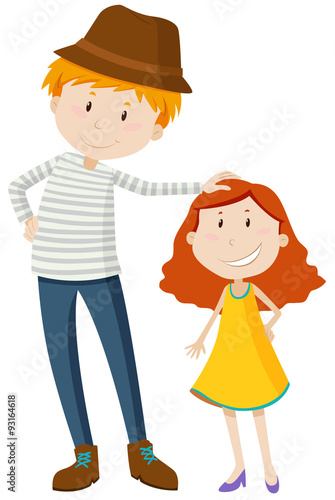Tall man and short girl