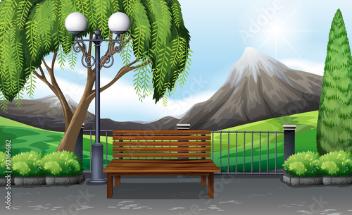 Scene of public park with no people