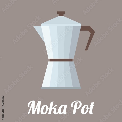 vector coffee moka pot,flat design