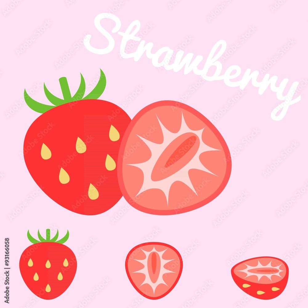 Vector strawberry,flat design Vector strawberry,flat design