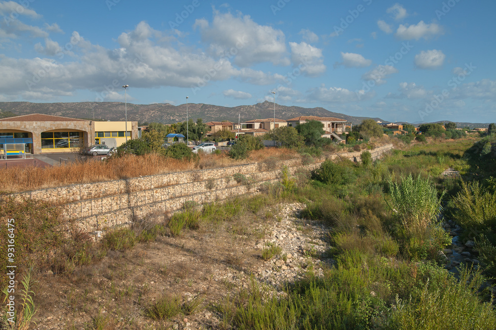 A dry river in the city.