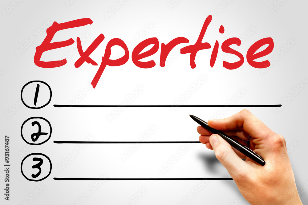 Expertise blank list, business concept Expertise blank list, business concept