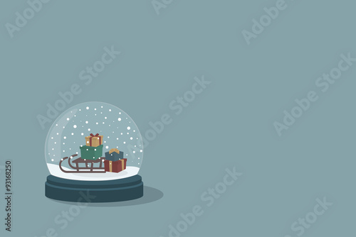 Schneekugel  - Schlitten mit Geschenken