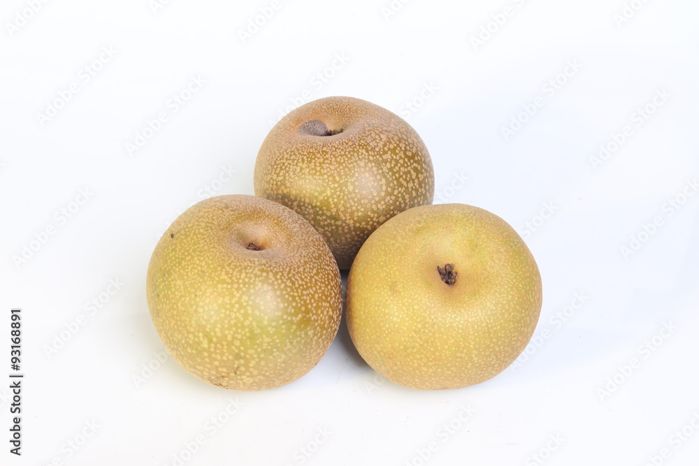 Nashi pears isolated on white background Nashi pears isolated on white background