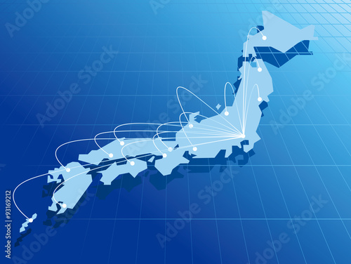 japan Map Network Vector