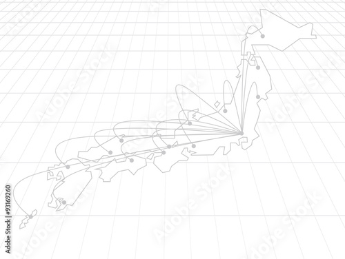 japan Map Network Vector