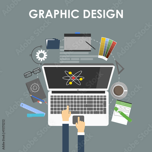 Concept for graphic design, designer tools and software