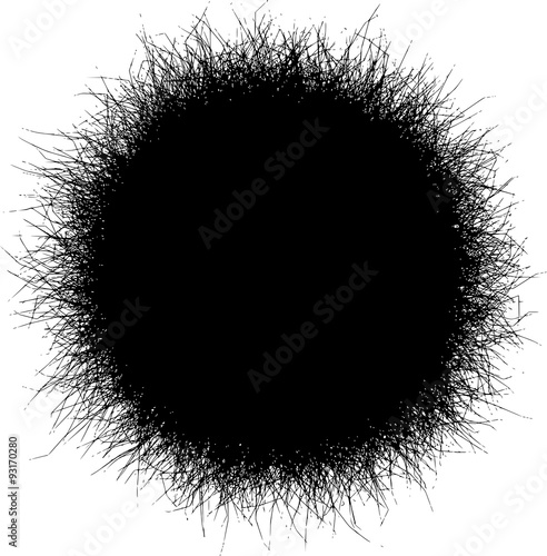 isolated black hairball shape on white