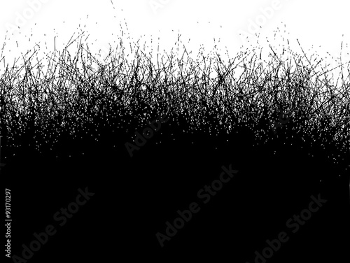 Fur hair grass gradient in black over over white