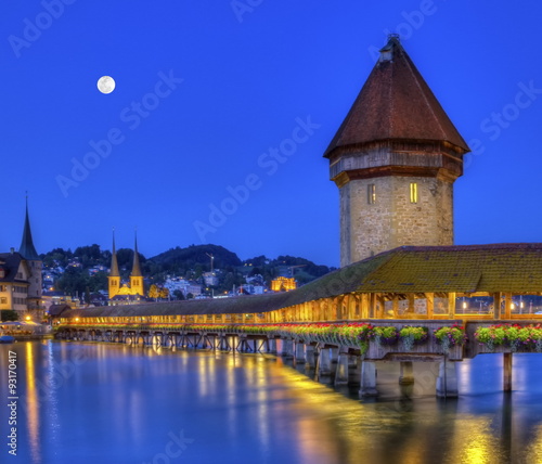 Chapel bridge or Kapellbrucke, Lucerne, Switzerland