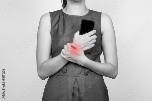 business woman with wrist pain