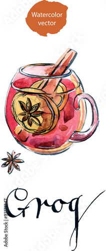 Glass of hot red grog