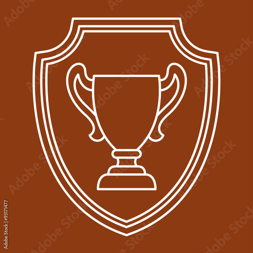Award cup sport or business background in line style