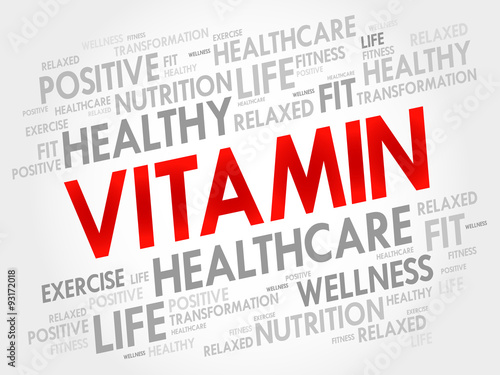 VITAMIN word cloud, fitness, sport, health concept