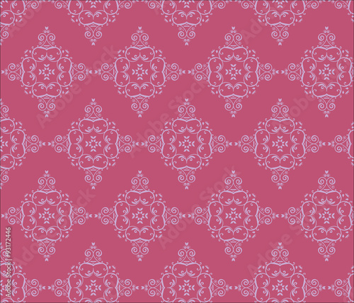 Vintage pattern background with classic ornament. fucsia pink colors