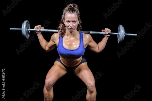 Portrait confident of woman lifting crossfit