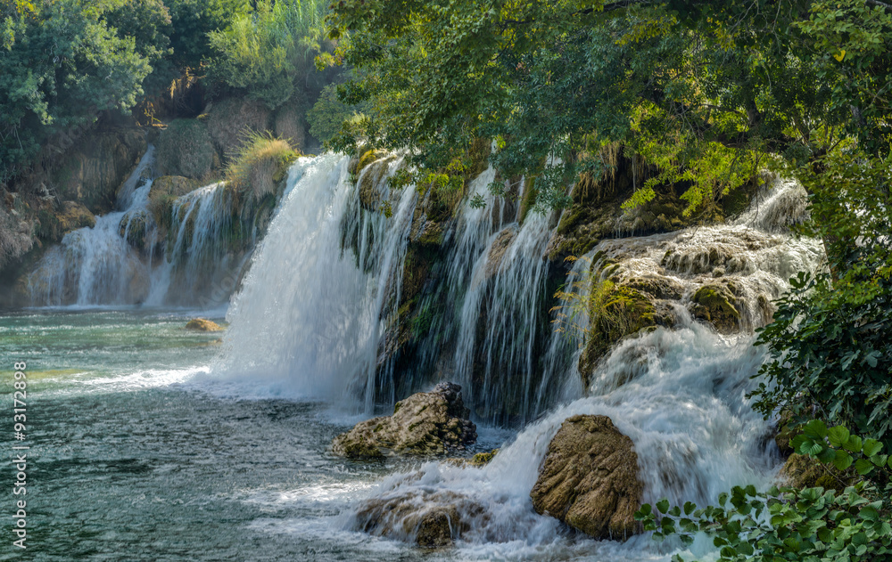 Obraz premium Krka river waterfalls in the Krka National Park, Roski Slap, Croatia
