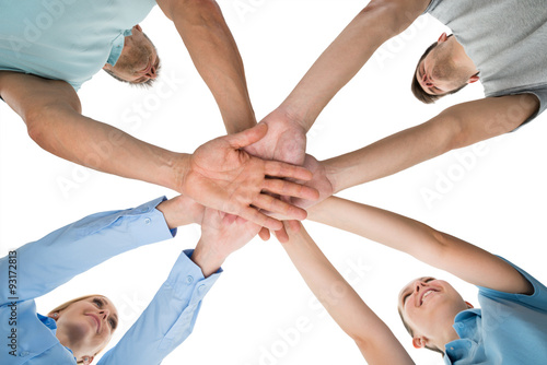 People Hands Stacking Together