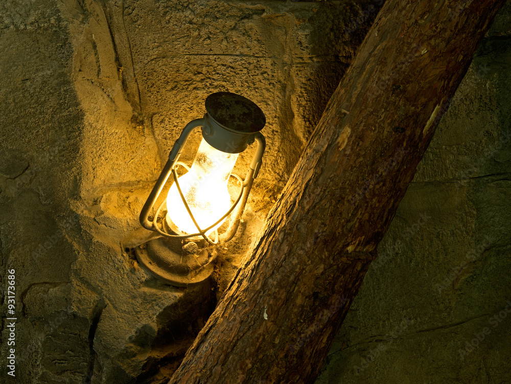  Oil lamp in the old mine