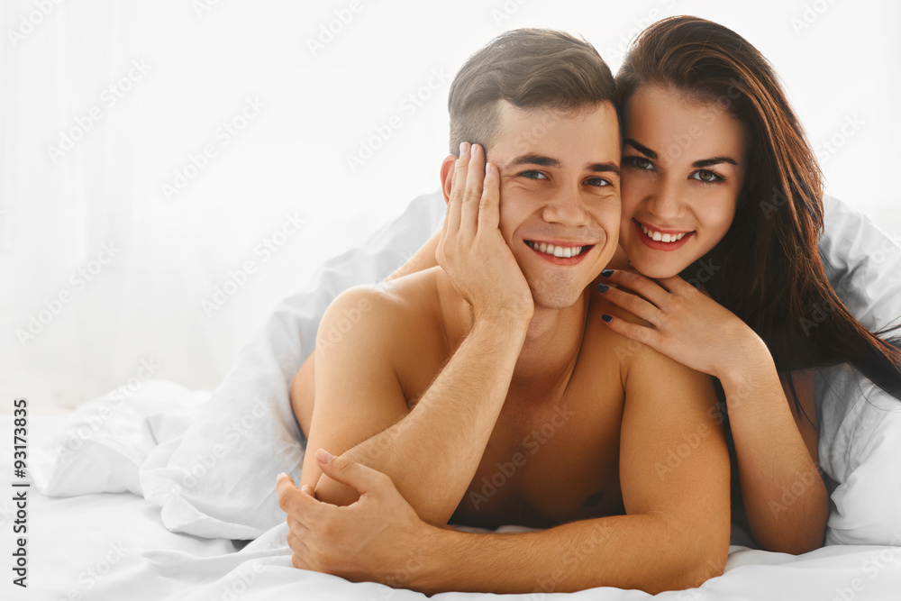 Couple in love in bed Couple in love in bed