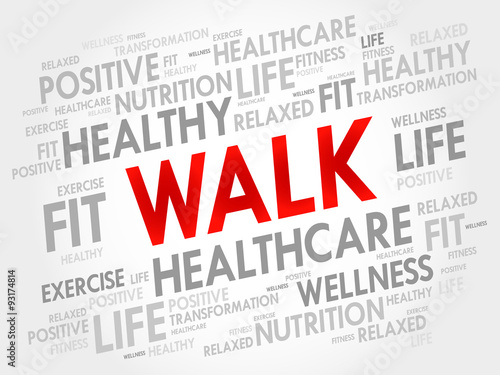 WALK word cloud  fitness  sport  health concept