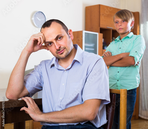 Unhappy family having domestic quarrel