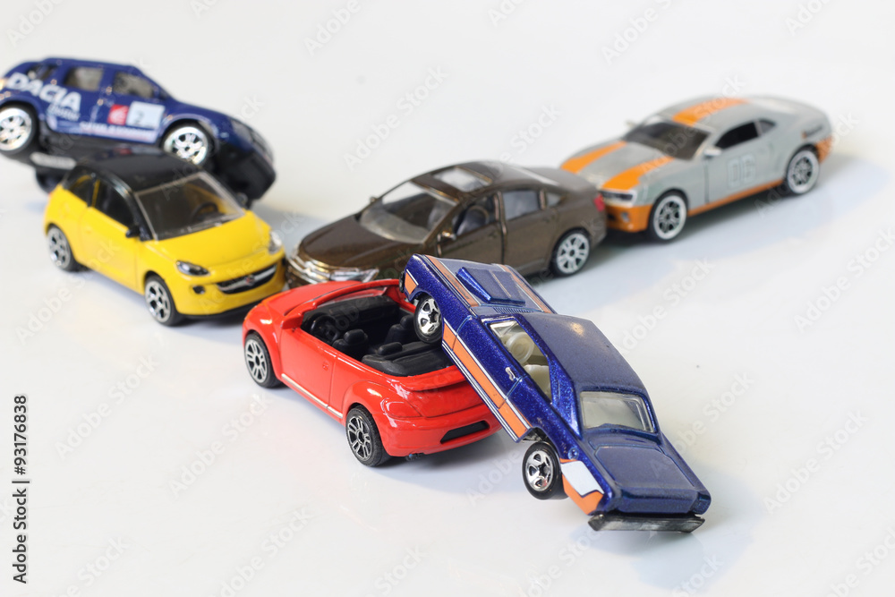 Fototapeta premium Toy car accident crash