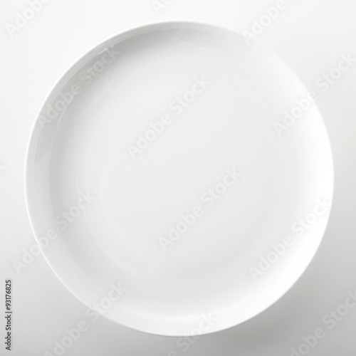 Empty plain white generic dinner plate
