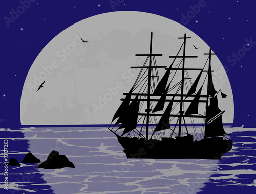 Boat floating on the ocean