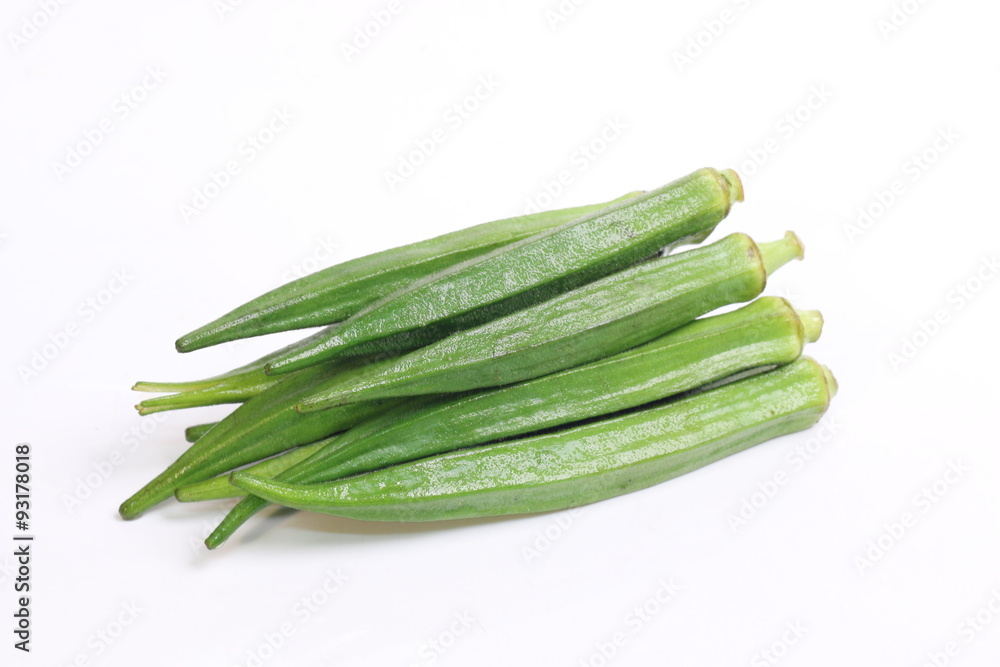 fresh okra isolated on a white background fresh okra isolated on a white background