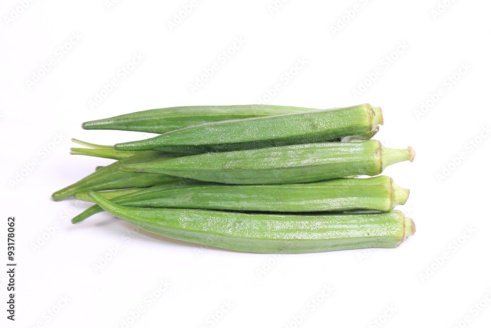 fresh okra isolated on a white background fresh okra isolated on a white background