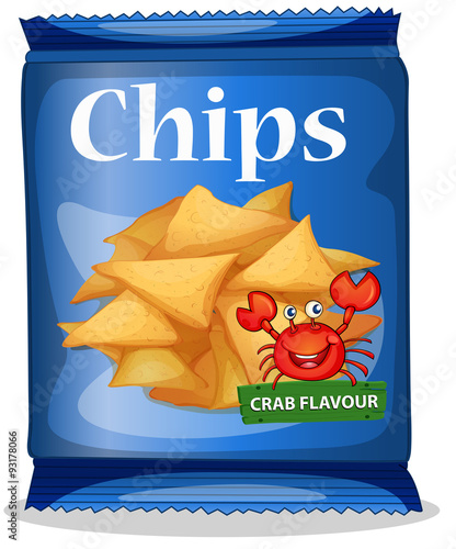 Bag of corn chips crab flavor