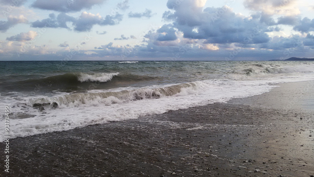Beach waves of the sea