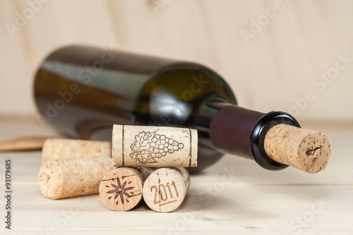 Wood wine cork close up