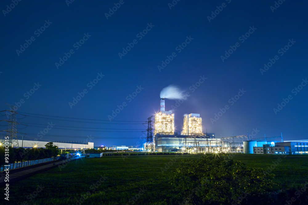 thermal power station near a high way road