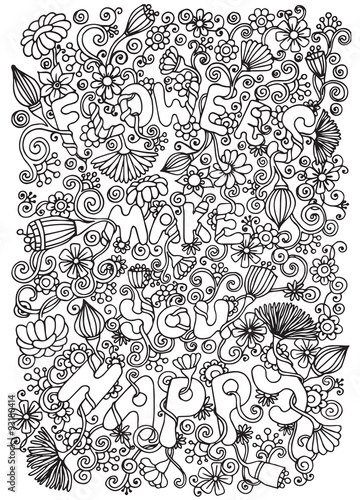 Fototapeta Naklejka Na Ścianę i Meble -  Doodle background in vector with doodles, flowers and paisley. 