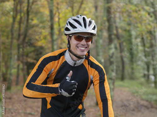 Portrait of a happy cyclist © ramonespelt