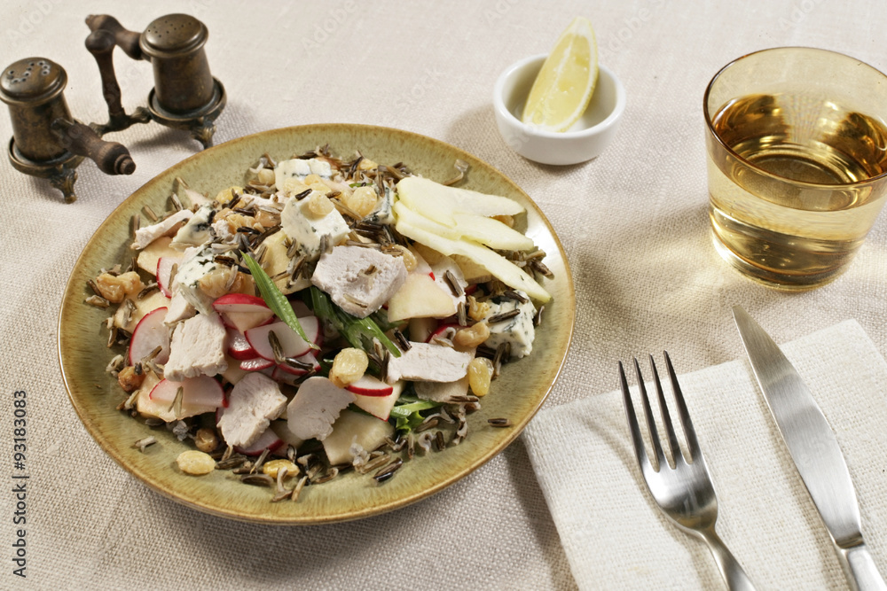 salad with chicken and radish