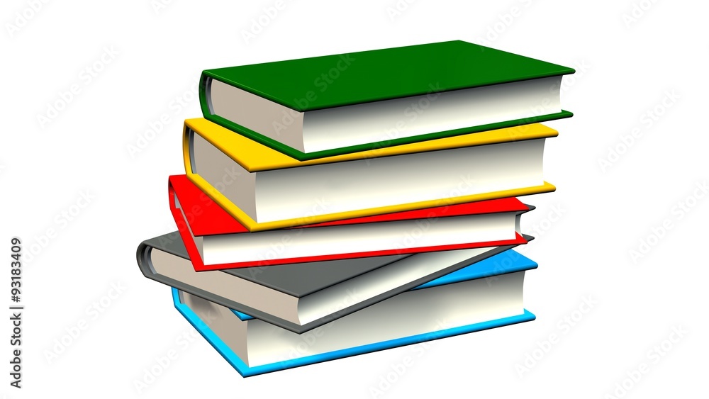 colored books Stack on white background colored books Stack on white background