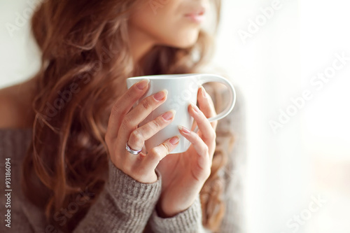 Sexy woman are enjoying the coffee