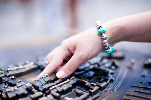 Tourist hand with beautiful bracelet 