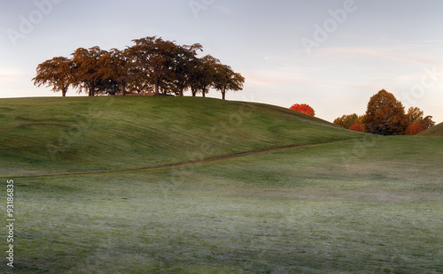 Autumn morning at Skogskyrkogarden, Woodland cemetery in Stockholm.