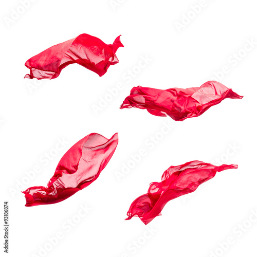 set of red fabric in motion