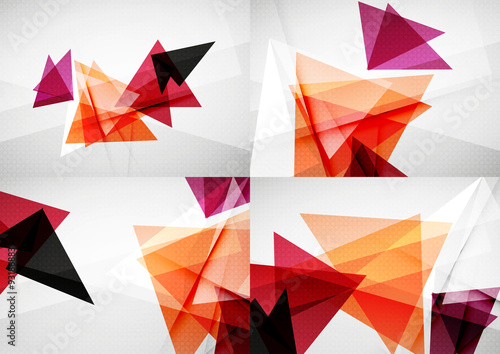 Set of angle and straight lines design abstract backgrounds