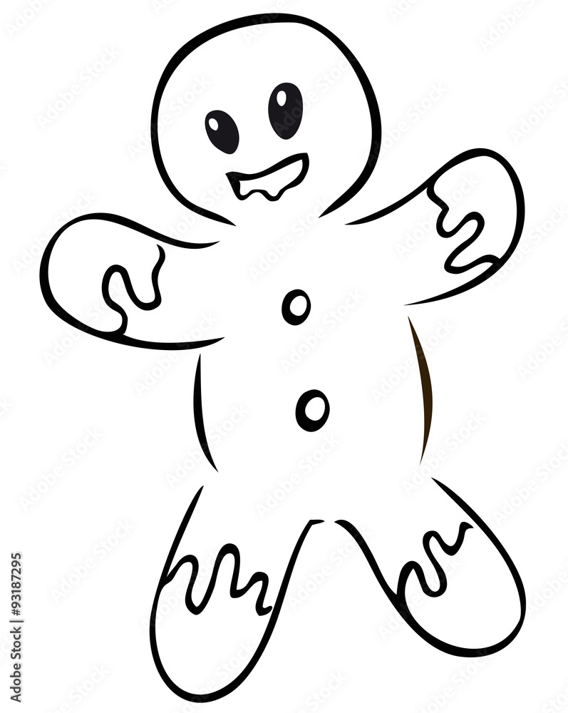 Lebkuchenmann Ausmalvorlage Stock Vector | Adobe Stock