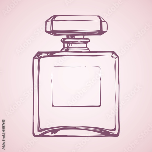Bottle of perfume. Vector drawing